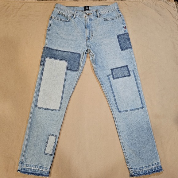 BDG Urban Outfitters Dad Slim Taper Fit Patchwork Jean‎ Mens Size 32 X 34 - Picture 1 of 16